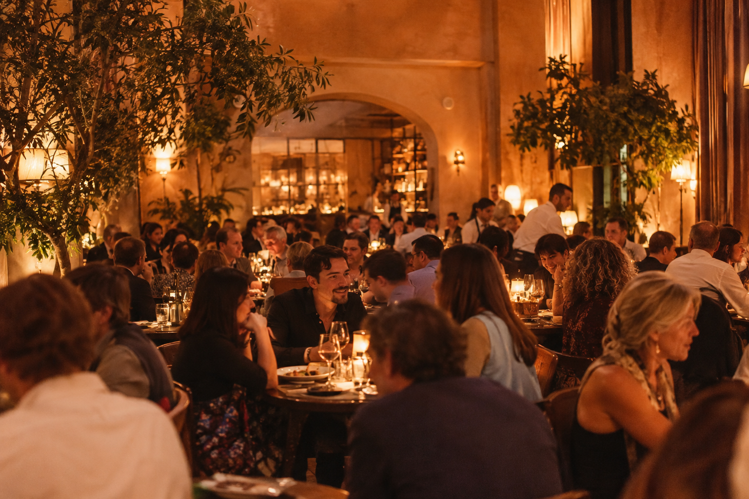 Sala de un restaurante llena de comensales